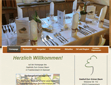 Tablet Screenshot of gasthof-zumgruenenbaum.de